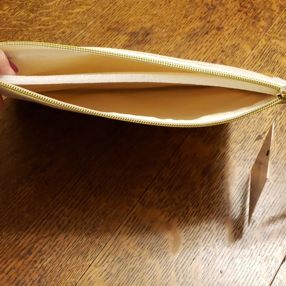 NWT Makeup Clutch, Canvas & Gold